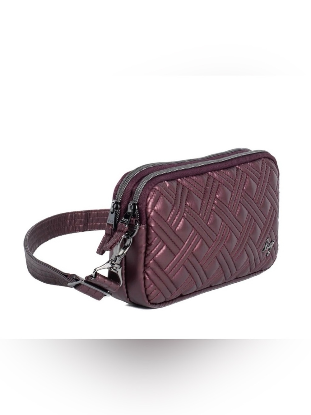 Lug Couple XL Convertible Crossbody NWT Metallic Wine